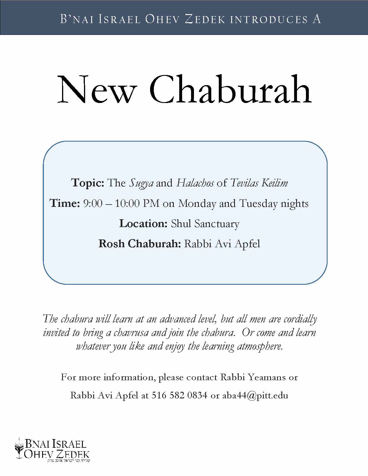 New Chaburah