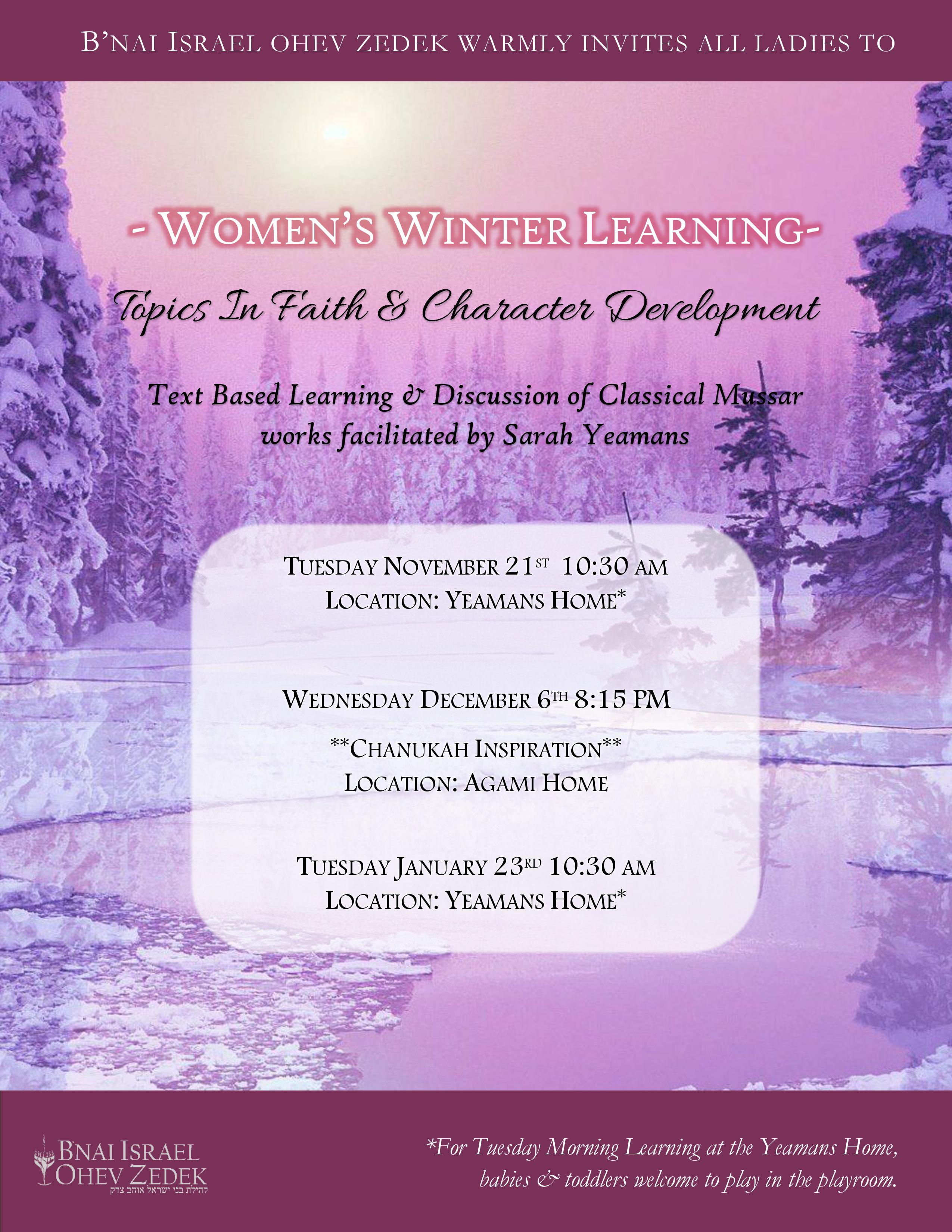 our women's winter learning series