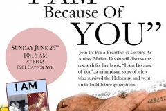 I am because of you. Meeting with Author Miriam Dobin