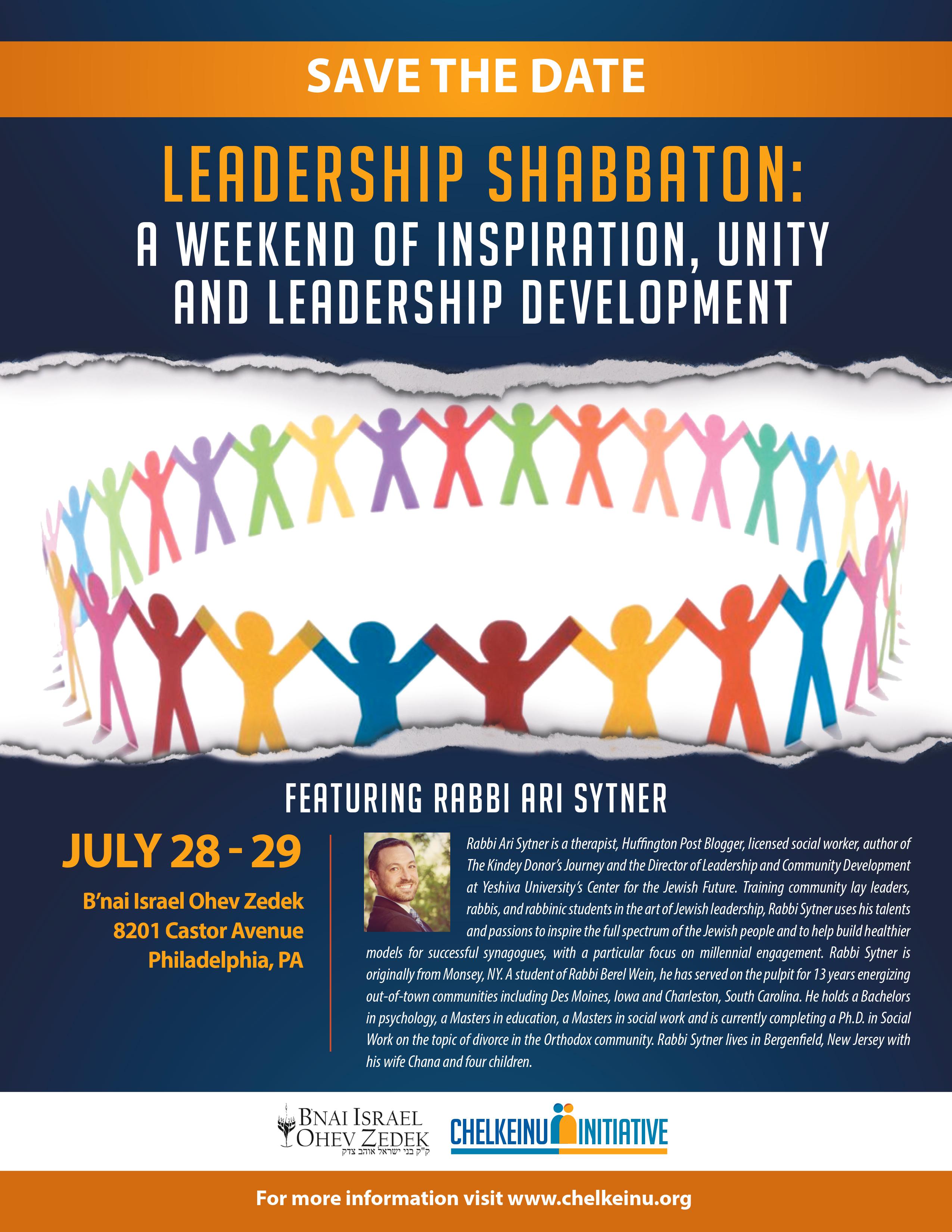 Leadership & Unity Shabbaton with Rabbi Ari Sytner