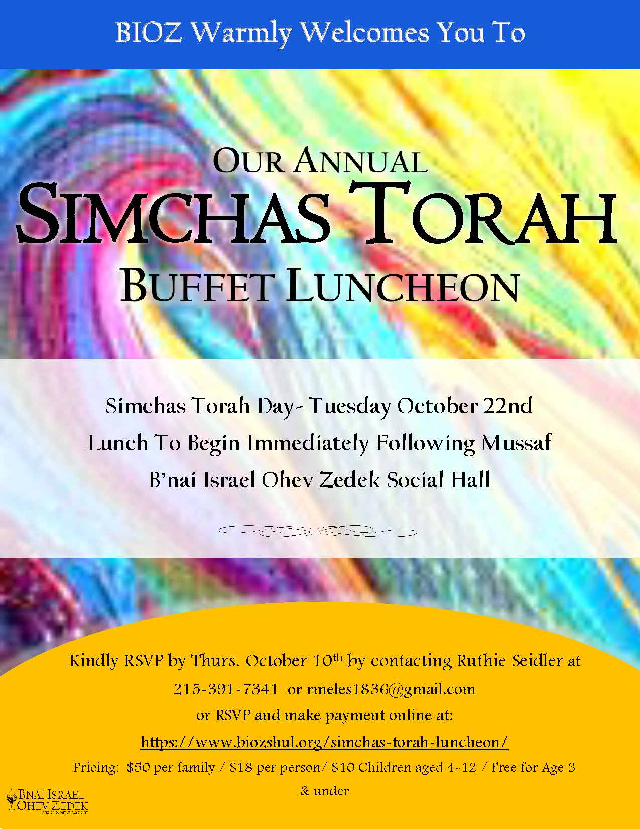 Simchas Torah Luncheon