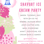Shavuot Ice Cream Party