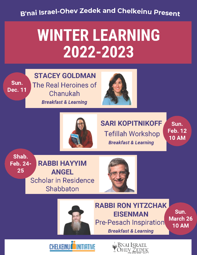 Winter Learning. Tefillah Workshop.