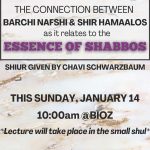 The Connection Between Barchi Nafshi & Shir Hamaalos as it related to the Essence Of Shabbos