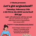 L'Chaim Initiative: Let's get orginized!!