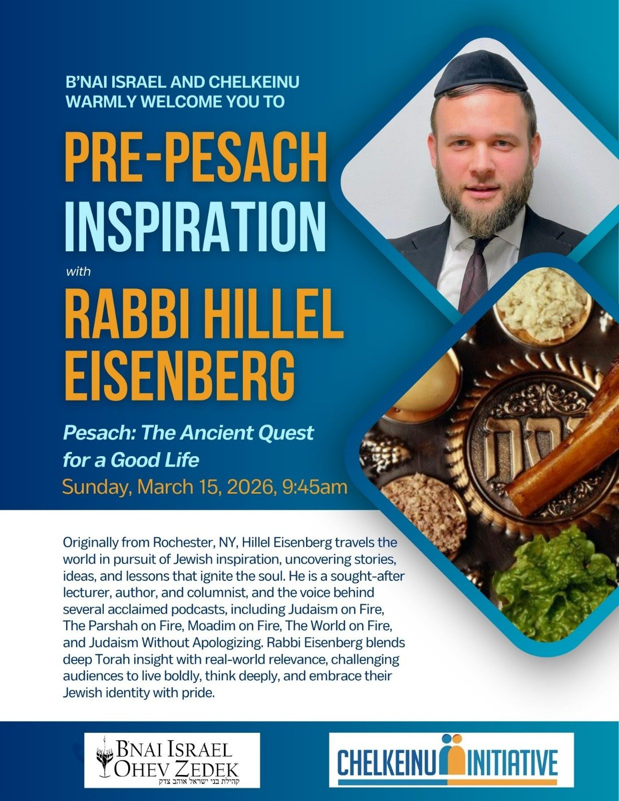 Pre-Pesach Inspiration with Rabbi Eisenberg