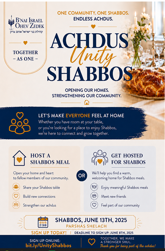 Achdus Unity Shabbos
